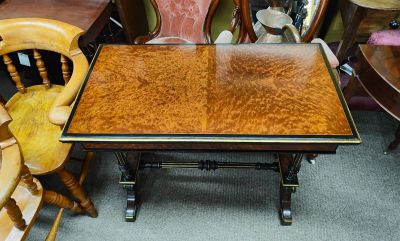 Victorian burr walnut card table