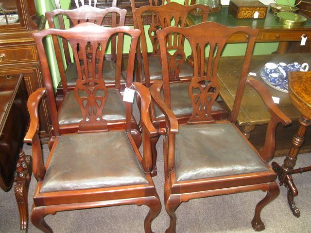 Set of six mahogany dining chairs 