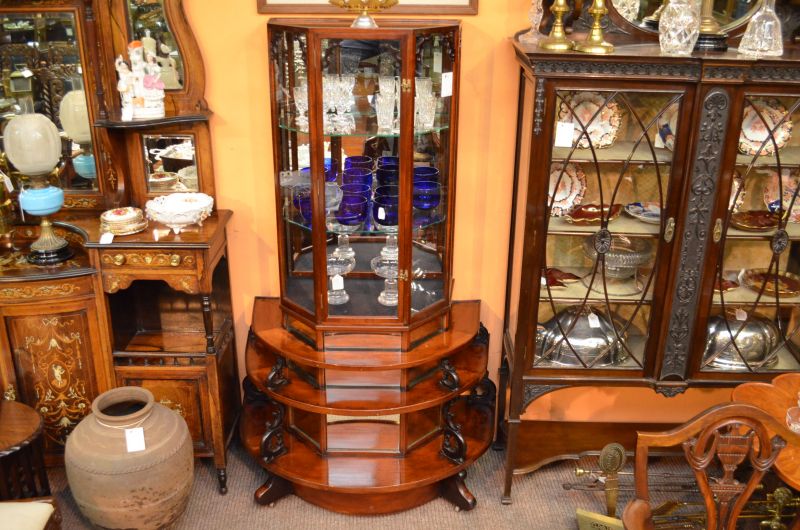 Mahogany glass display cabinet 