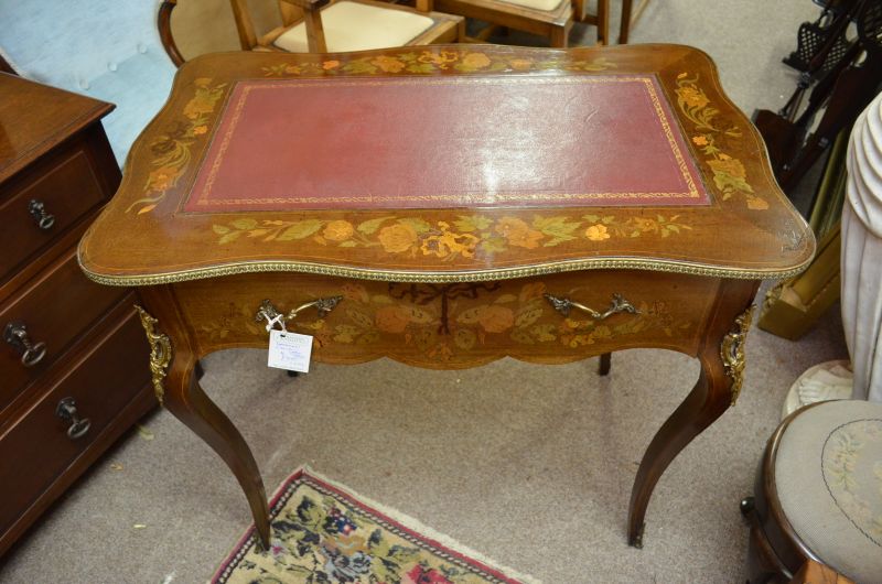 Mahogany inlaid desk