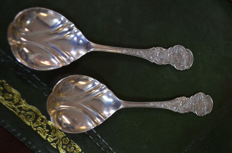 Pair of art nouveau silver spoons