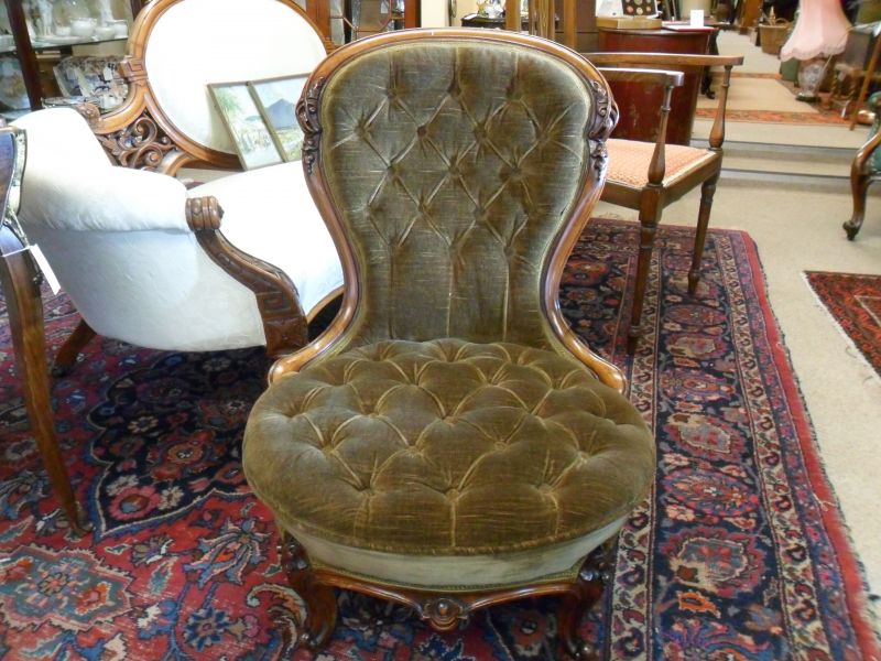 Victorian mahogany low chair