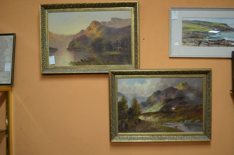 Pair of oil on canvas , framed paintings