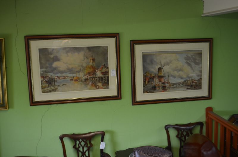 Pair of dutch watercolours