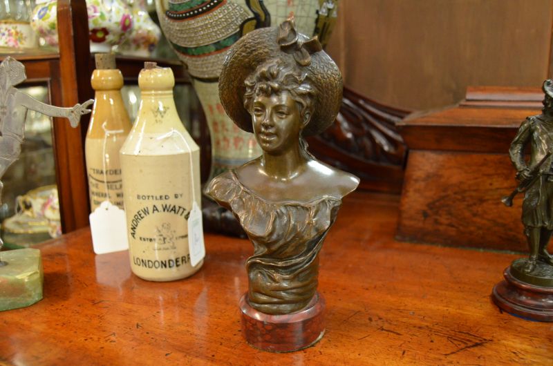 French bronze bust