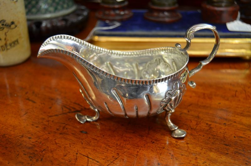 Georgian irish silver sauce boat