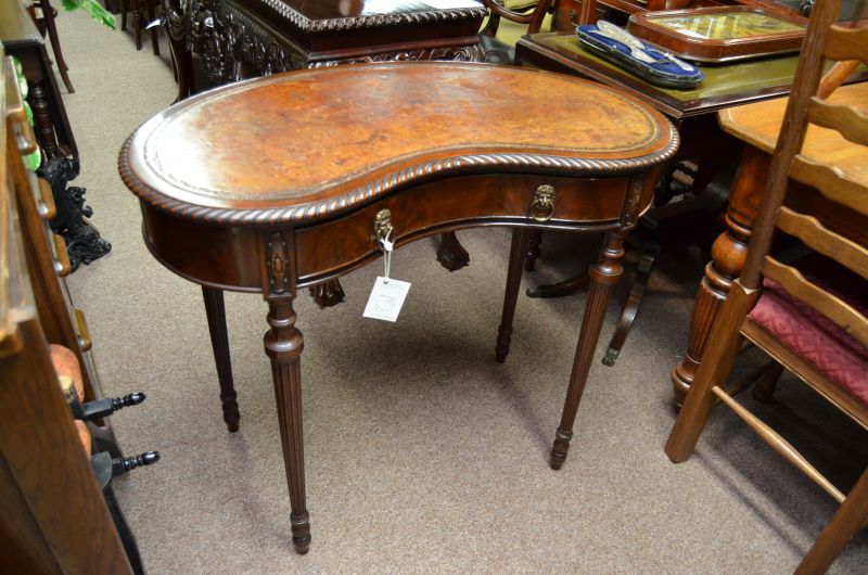 Mahogany kidney shaped desk