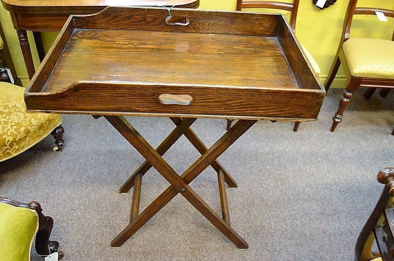 Oak butlers tray on stand