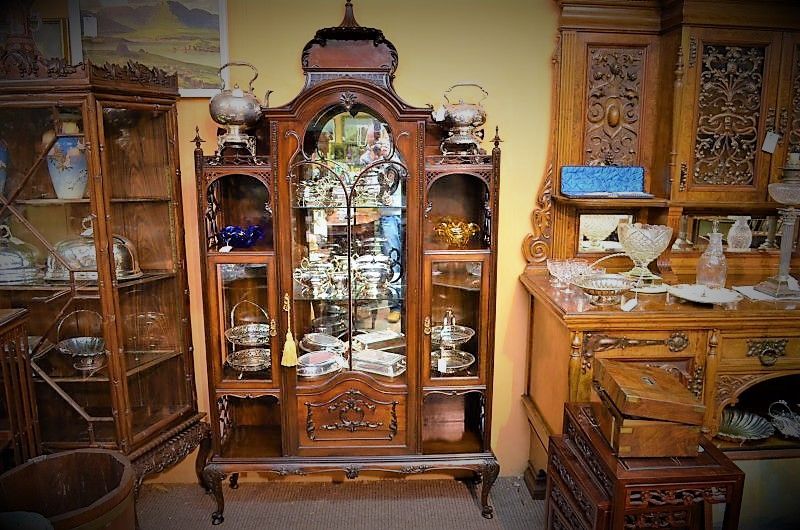 Edwardian mahogany display cabinet