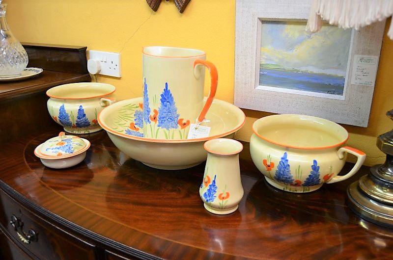 six piece porcelain jug & basin set