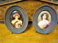 Pair of german /austrian hand painted porcelain plaques Thumbnail 1