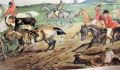 19th century walnut framed hunting engraving Thumbnail 2