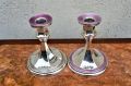 Pair of silver & enamel candlesticks Thumbnail 1
