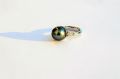 14ct gold pearl & diamond ring Thumbnail 2