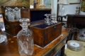 Victorian oak decanter box & three glass decanters Thumbnail 3