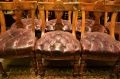 Set of ten victorian mahogany chairs with leather Buttoned seats Thumbnail 2