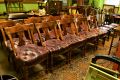 Set of ten victorian mahogany chairs with leather Buttoned seats Thumbnail 4