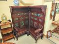 Chinese carved & wood and lacqured corner seat  Thumbnail 1