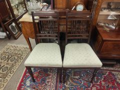 Pair of edwardian mahogany chairs Thumbnail 1