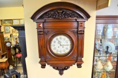 Lenzkirch German carved mahogany wall clock Thumbnail 6