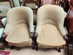 Pair of victorian rosewood armchairs Thumbnail 1