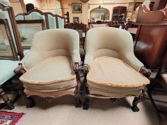 Pair of victorian rosewood armchairs Thumbnail 2