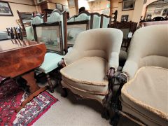Pair of victorian rosewood armchairs Thumbnail 3
