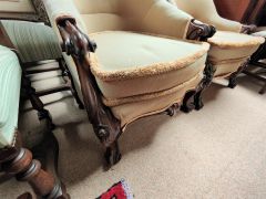 Pair of victorian rosewood armchairs Thumbnail 4