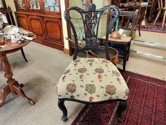 Edwardian mahogany low chair Thumbnail 1