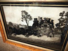 19th century maple framed painting on glass Thumbnail 3
