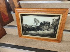 19th century maple framed painting on glass Thumbnail 4