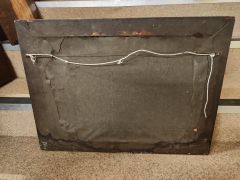 19th century maple framed painting on glass Thumbnail 3
