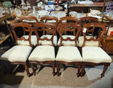 Set of eight victorian mahogany chairs Thumbnail 6
