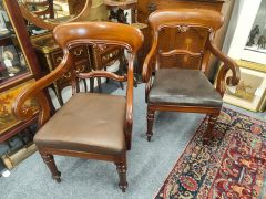 Pair of victorian mahogany armchairs Thumbnail 6
