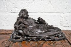 Chinese  hardwood reclining figure on stand Thumbnail 3