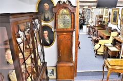 19th century oak cased grandfather clock Thumbnail 3