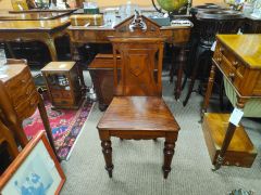 Victorian mahogany hall chair Thumbnail 1
