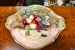 Hand painted dish , signed J.Skerrett, royal worcester artist Thumbnail 6