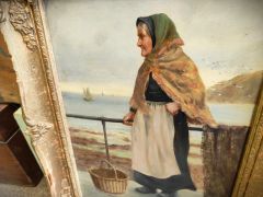 19th century oil painting, oil on board, signed Thumbnail 3