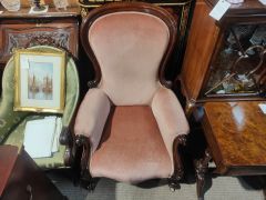 Victorian mahogany armchair Thumbnail 1