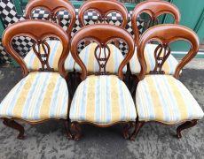 Set of six victorian mahogany chairs Thumbnail 3