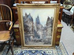 Large framed watercolour signed Thumbnail 3