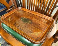1920s oak handled tray Thumbnail 1