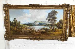 Gilt framed oil on canvas by dennis thornton Thumbnail 1