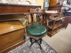 Pair of oak ships revolving chairs Thumbnail 3