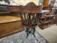 Pair of oak ships revolving chairs Thumbnail 6