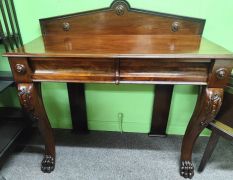 Victorian mahogany side table with two drawers Thumbnail 1