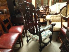 Victorian oak armchair Thumbnail 4