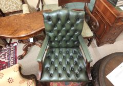 Mahogany and leather armchair Thumbnail 2