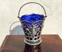 George III pierced silver sugar basket & liner Thumbnail 6